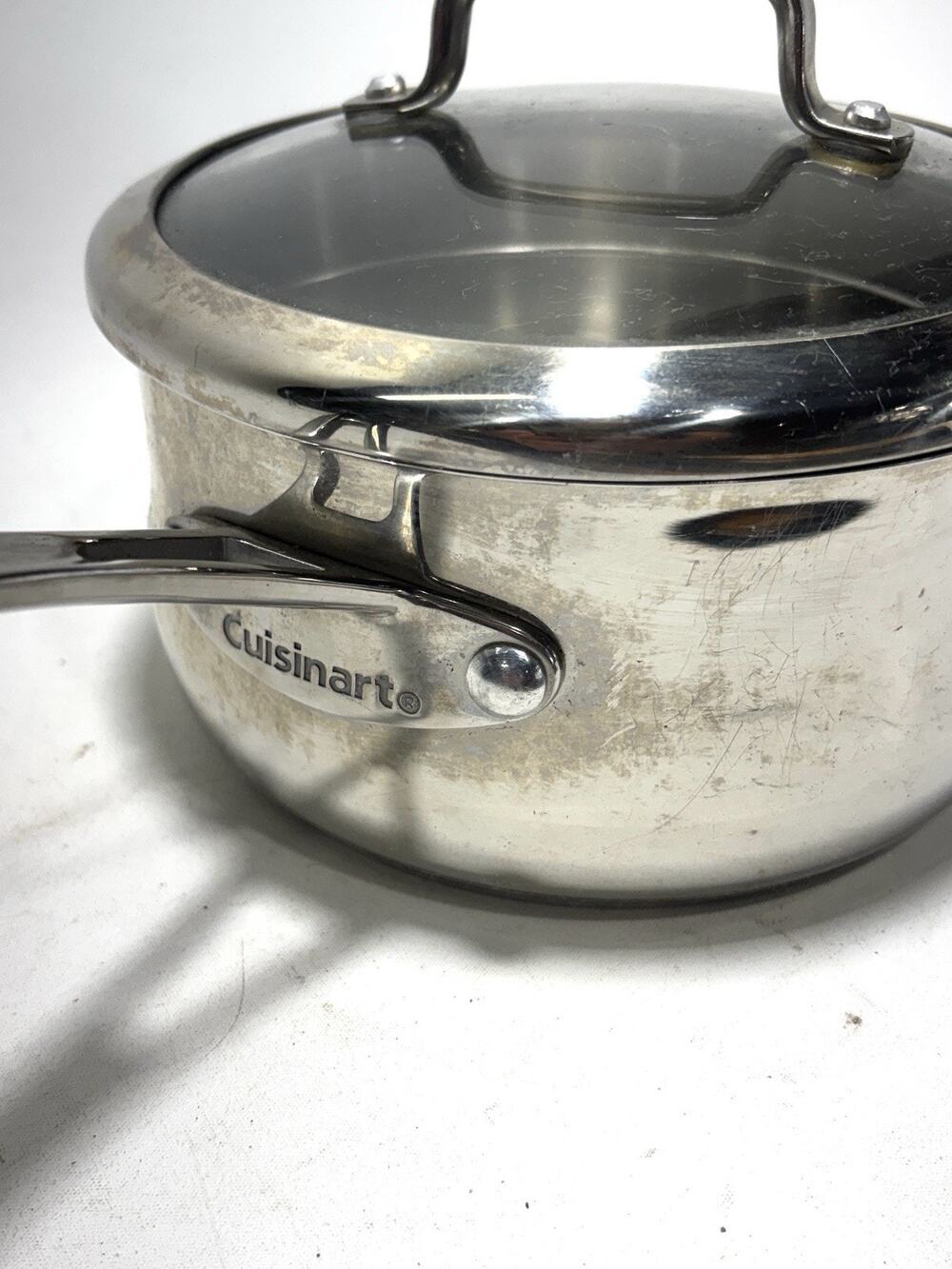 Cuisinart 2 Qt Stainless Steel Pour Saucepan w Lid 419-18P Spout